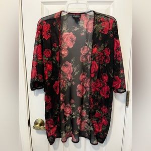 Floral Rose Shawl / Kimono NWOT